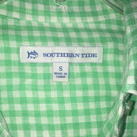Southern Tide Green Gingham Popover - Picture 4 of 7
